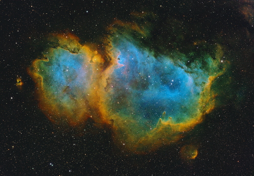 IC 1848 – Seelennebel in der Farbpalette SHO